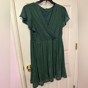 Floerns Women's Plus Size Glitter Wrap Short Sleeve Party A Line Dress XXL